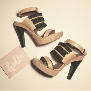 Nanette Lepore Leather Strap Platform Sandal Heel